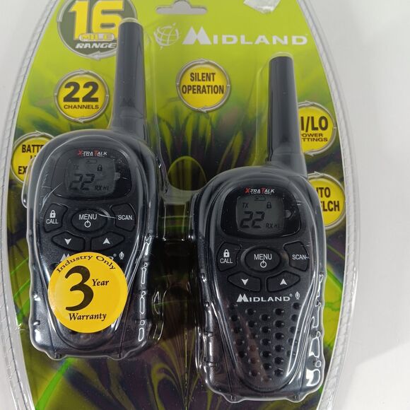 Midland LXT330 Two Way Radios Walkie Talkies 22 Channels Up To 16 Mile Black New - Picture 2 of 9
